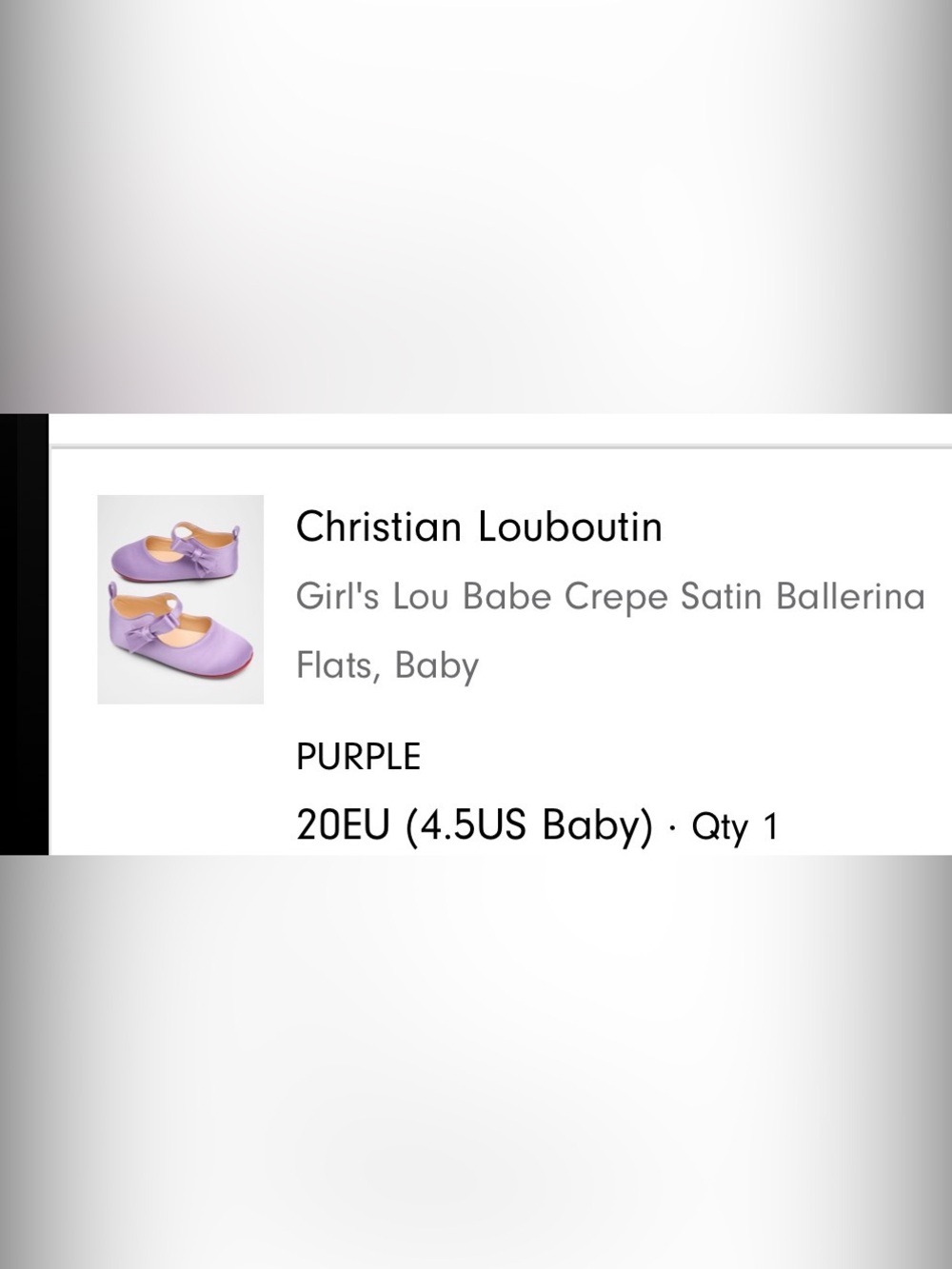 Christian Louboutin Baby Lou Babe Crepe Satin Ballerina - Purple